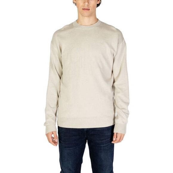 Calvin Klein Jeans Beige Organic Cotton Men's Sweatshirt - Picture 1 of 5